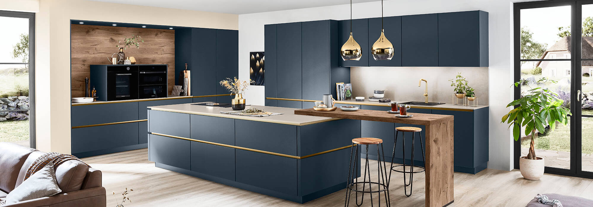 blauwe keuken modern